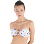 Pattern-fruit-apples-green Twist Bandeau Bikini Top