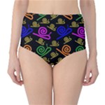 Pattern-repetition-snail-blue Classic High-Waist Bikini Bottoms