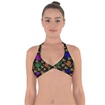 Pattern-repetition-snail-blue Halter Neck Bikini Top