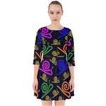 Pattern-repetition-snail-blue Smock Dress