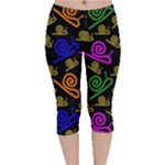 Pattern-repetition-snail-blue Velvet Capri Leggings 