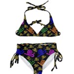 Pattern-repetition-snail-blue Kids  Classic Bikini Set