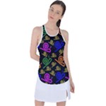 Pattern-repetition-snail-blue Racer Back Mesh Tank Top