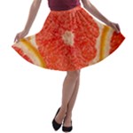 Grapefruit-fruit-background-food A-line Skater Skirt