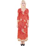 Grapefruit-fruit-background-food Quarter Sleeve Wrap Maxi Dress