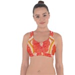 Grapefruit-fruit-background-food Cross String Back Sports Bra