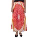 Grapefruit-fruit-background-food Flared Maxi Skirt