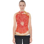 Grapefruit-fruit-background-food Mock Neck Shell Top