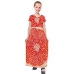 Grapefruit-fruit-background-food Kids  Short Sleeve Maxi Dress