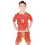Grapefruit-fruit-background-food Kids  T-Shirt and Shorts Set