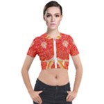 Grapefruit-fruit-background-food Short Sleeve Cropped Jacket