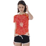 Grapefruit-fruit-background-food Short Sleeve Open Back T-Shirt