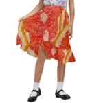 Grapefruit-fruit-background-food Kids  Ruffle Flared Wrap Midi Skirt