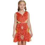 Grapefruit-fruit-background-food Kids  Sleeveless Tiered Mini Dress
