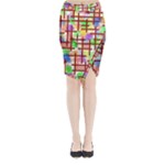 Pattern-repetition-bars-colors Midi Wrap Pencil Skirt