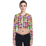 Pattern-repetition-bars-colors Long Sleeve Zip Up Bomber Jacket