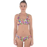Pattern-repetition-bars-colors Cross Back Hipster Bikini Set