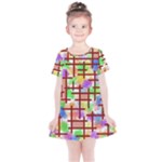 Pattern-repetition-bars-colors Kids  Simple Cotton Dress