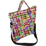 Pattern-repetition-bars-colors Fold Over Handle Tote Bag