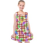 Pattern-repetition-bars-colors Kids  Cross Back Dress