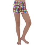 Pattern-repetition-bars-colors Kids  Lightweight Velour Yoga Shorts