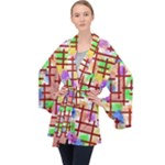 Pattern-repetition-bars-colors Long Sleeve Velvet Kimono 