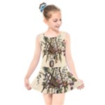 Vintage-antique-plate-china Kids  Skater Dress Swimsuit