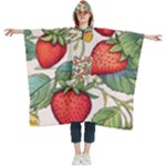 Strawberry-fruits Women s Hooded Rain Ponchos