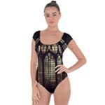 Stained Glass Window Gothic Short Sleeve Leotard 