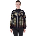 Stained Glass Window Gothic Women s High Neck Windbreaker