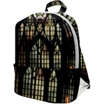 Stained Glass Window Gothic Zip Up Backpack