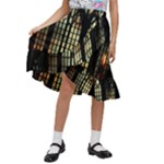 Stained Glass Window Gothic Kids  Ruffle Flared Wrap Midi Skirt