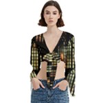 Stained Glass Window Gothic Trumpet Sleeve Cropped Top