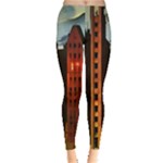 Sci-fi Futuristic Science Fiction City Neon Scene Artistic Technology Machine Fantasy Gothic Town Bu Everyday Leggings 