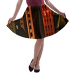 Sci-fi Futuristic Science Fiction City Neon Scene Artistic Technology Machine Fantasy Gothic Town Bu A-line Skater Skirt