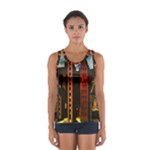 Sci-fi Futuristic Science Fiction City Neon Scene Artistic Technology Machine Fantasy Gothic Town Bu Sport Tank Top 