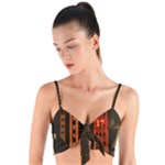 Sci-fi Futuristic Science Fiction City Neon Scene Artistic Technology Machine Fantasy Gothic Town Bu Woven Tie Front Bralet