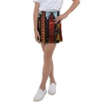 Sci-fi Futuristic Science Fiction City Neon Scene Artistic Technology Machine Fantasy Gothic Town Bu Kids  Tennis Skirt