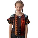 Sci-fi Futuristic Science Fiction City Neon Scene Artistic Technology Machine Fantasy Gothic Town Bu Kids  Cut Out Flutter Sleeves