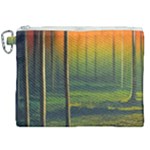 Outdoors Night Moon Full Moon Trees Setting Scene Forest Woods Light Moonlight Nature Wilderness Lan Canvas Cosmetic Bag (XXL)