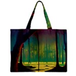 Nature Swamp Water Sunset Spooky Night Reflections Bayou Lake Zipper Mini Tote Bag