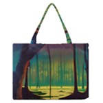 Nature Swamp Water Sunset Spooky Night Reflections Bayou Lake Zipper Medium Tote Bag