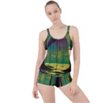 Nature Swamp Water Sunset Spooky Night Reflections Bayou Lake Boyleg Tankini Set 