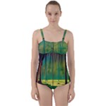 Nature Swamp Water Sunset Spooky Night Reflections Bayou Lake Twist Front Tankini Set