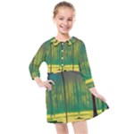 Nature Swamp Water Sunset Spooky Night Reflections Bayou Lake Kids  Quarter Sleeve Shirt Dress