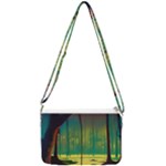 Nature Swamp Water Sunset Spooky Night Reflections Bayou Lake Double Gusset Crossbody Bag