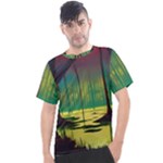 Nature Swamp Water Sunset Spooky Night Reflections Bayou Lake Men s Sport Top