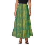 Nature Swamp Water Sunset Spooky Night Reflections Bayou Lake Tiered Ruffle Maxi Skirt