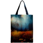 Wildflowers Field Outdoors Clouds Trees Cover Art Storm Mysterious Dream Landscape Zipper Classic Tote Bag