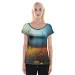 Wildflowers Field Outdoors Clouds Trees Cover Art Storm Mysterious Dream Landscape Cap Sleeve Top